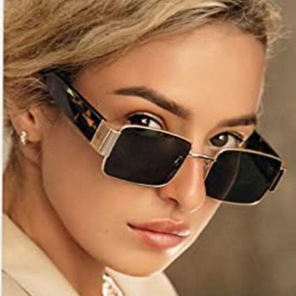 Retro Vintage Rectangular Sunglasses  - Picture 1 of 5